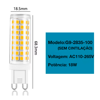 Lampada LED G9 SMD 2835 Branco Natural - 18W 110V-265V