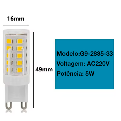 Lampada LED G9 SMD 2835 Branco Natural - 5W 220V