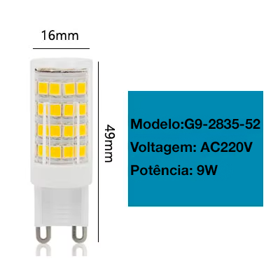 Lampada LED G9 SMD 2835 Branco Natural - 9W 220V