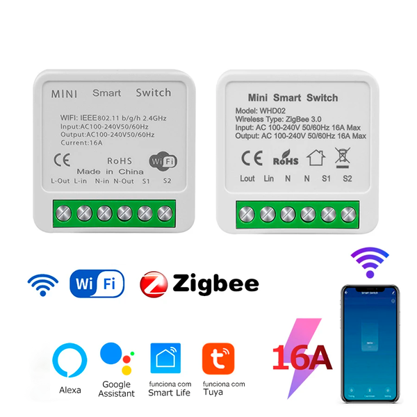 Interruptor Inteligente Tuya ZigBee / WiFi - 2 Vias